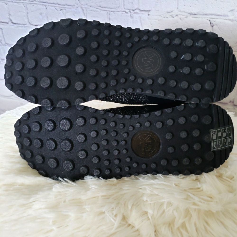MICHAEL KORS Bodie Black and Silver Metallic Knit Sneaker Bootie--NEW--7 - Picture 12 of 16